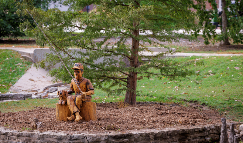 Boy Fishing Sculpture